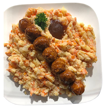 Hutspot met gehakballetjes