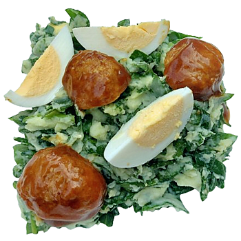 spinazie stamppot met gehaktballetjes